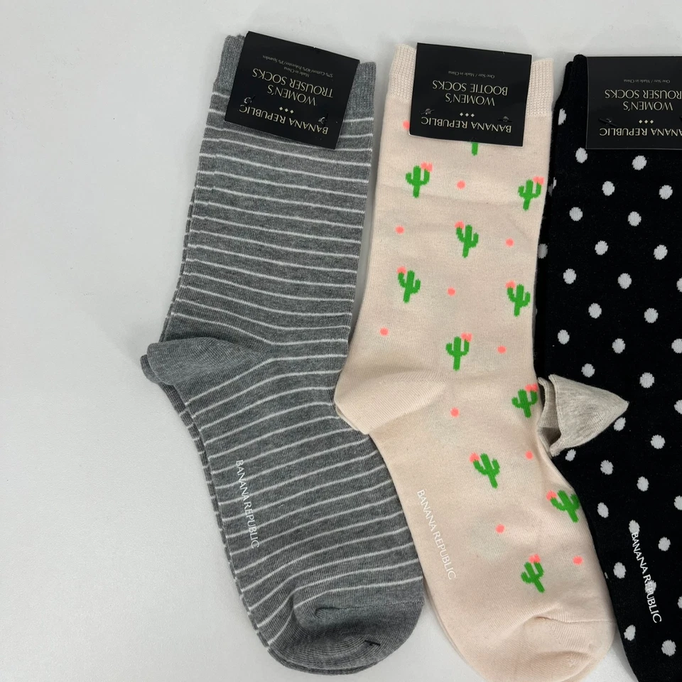 Lot of 4 Banana Republic Trouser Socks Women's One Size Multicolor Mid Calf NWT - Image 2 of 4