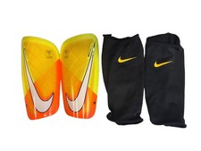 Nike Mercurial Lite Soccer Shin Guards Adult Large 5&rdquo;7&rdquo;-5&rdquo;11&rdquo; Orange And Yellow