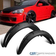 Fit 4pc Universal Flexible Fender Flares Black Durable Car Extra Wide Body Wheel