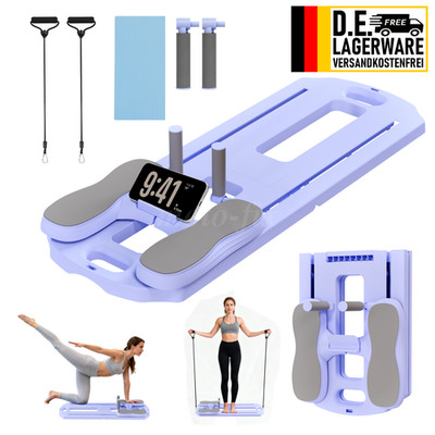 Faltbarer Pilates Board mit Griffen Handyhalterung, Multifunktionales Yogaboard