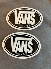Lot 2 VANS Off the Wall 1 3/4" x 2 3/4" STICKERS Black White FAST FREE SHIP
