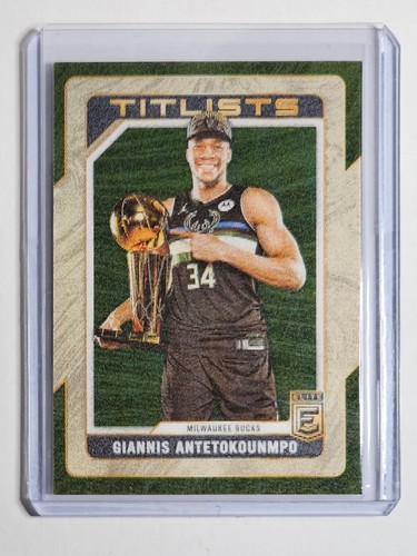 Giannis Antetokounmpo 23-24 Elite Titlists, Bucks, MVP, Champ, SSP, Case Hit