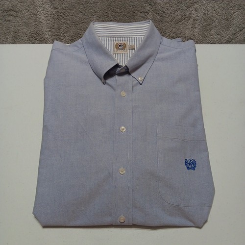 Cinch Shirt Mens XL White Label Oxford Blue Long Sleeve Cowboy Western - Picture 12 of 13