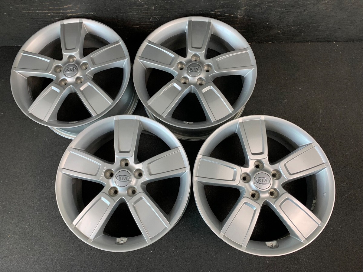 4) Kia Soul Original Silver Wheels Rims + Caps 18
