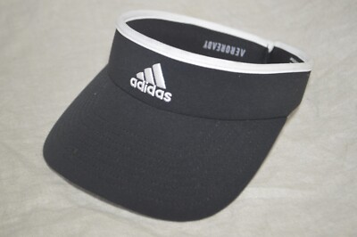 Asidas Women's Match Visor One Size Black White Aeroready Golf Tennis Hat