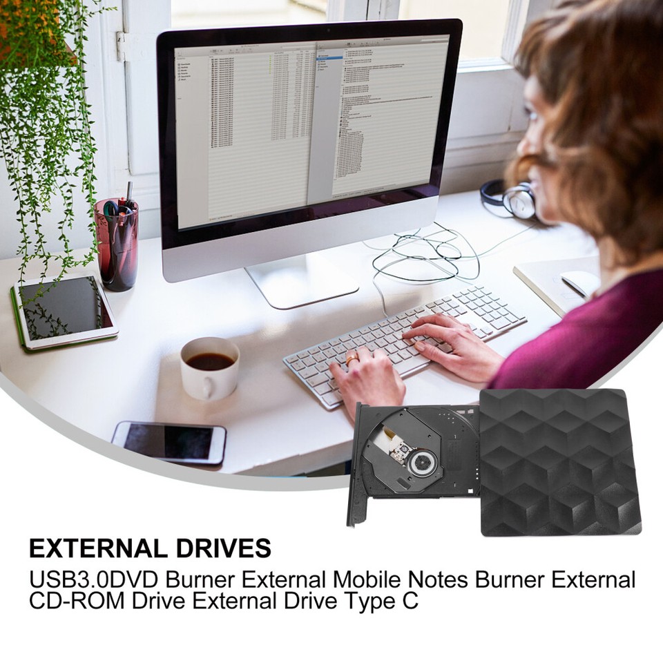 USBC External DVD Drive for Laptop Computer USB 3.0 Optical Disk