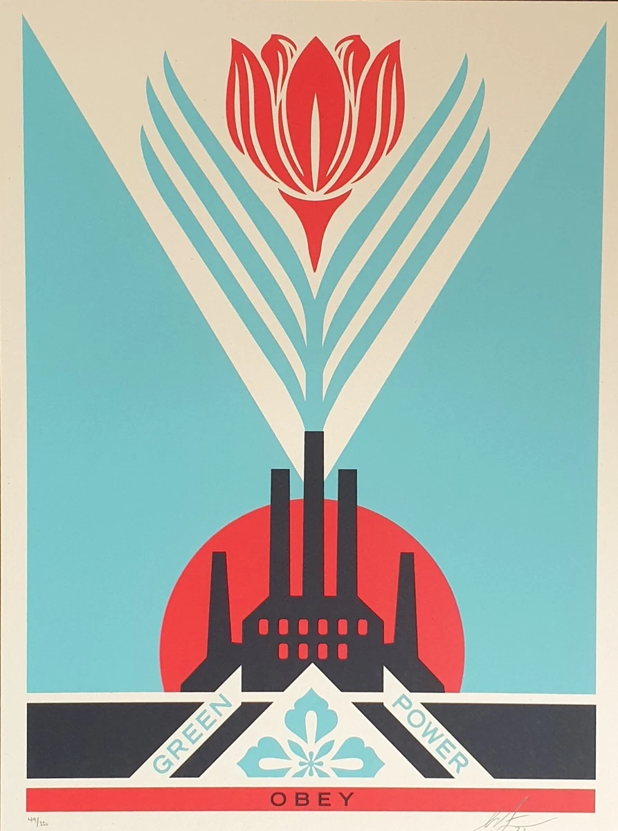 Shepard Fairey (OBEY) - Green Power Factory - BLUE Limited Edition of 350 - 2023