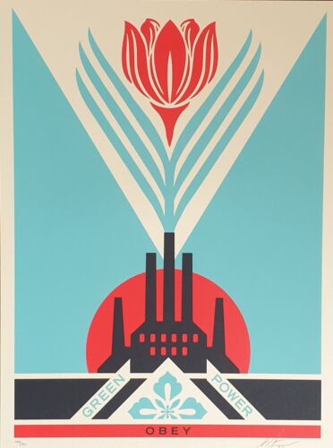 Shepard Fairey (OBEY) - Green Power Factory - BLUE Limited Edition of 350 - 2023 - Picture 1 of 12
