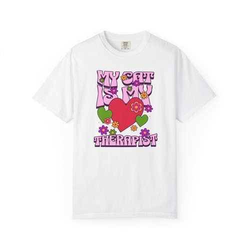 My Cat is My Therapist T-Shirt, Cute Cat Lover Gift - Picture 4 of 13