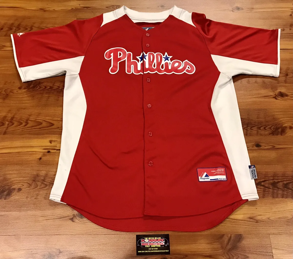 Philadelphia Phillies Majestic Cool Base Baseball Jersey Size Men’s Large  Nice!