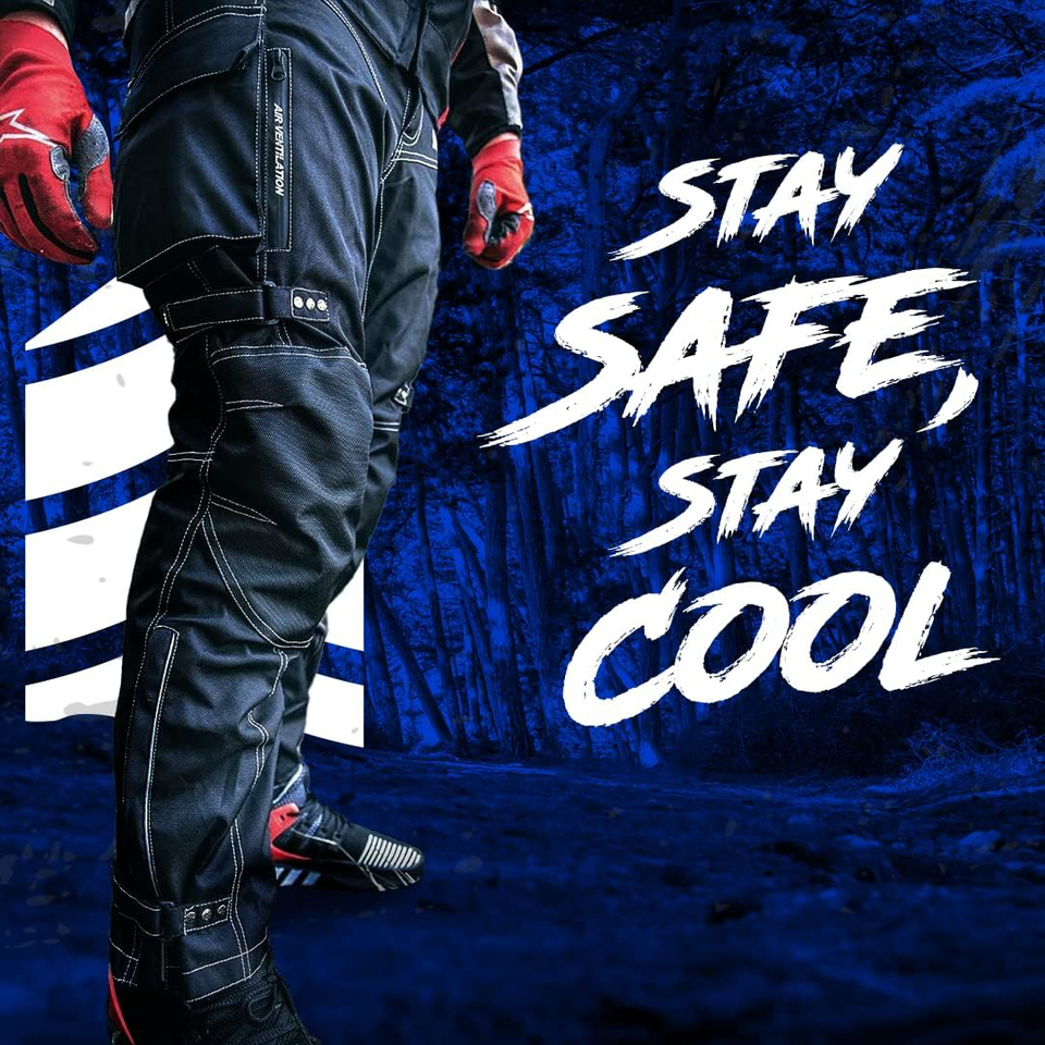 HWK Dual Sport Motorcycle Pants for Men with Water Resistant Cordura