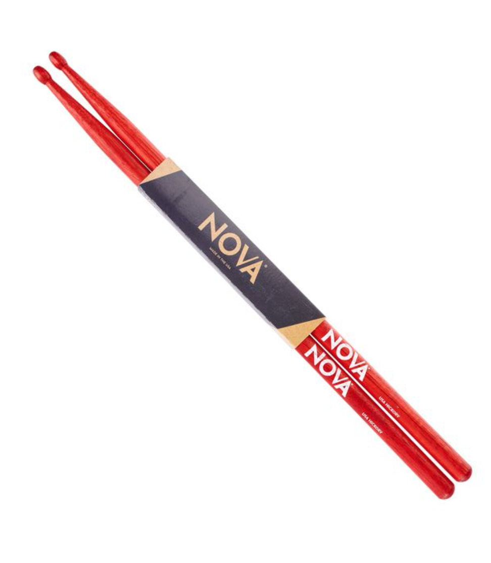 Nova 7A Drum Sticks By Vic Firth Red 7A Wood Tip VF-N7AR