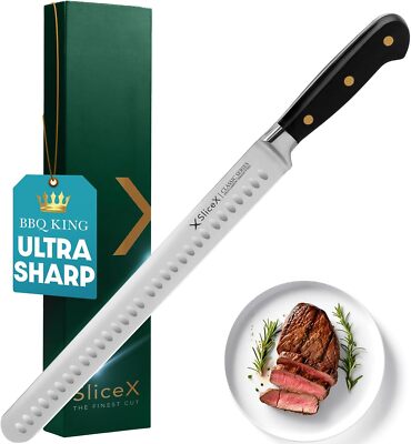 SliceX Classic Brisket Slicing Knife - German Steel Razor Sharp 12'' Carving