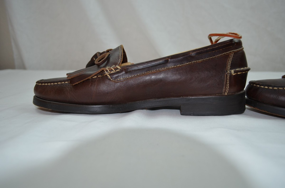 NUNN BUSH BROWN KILTIE TASSEL LOAFER 9.5M LEATHER UPPER 