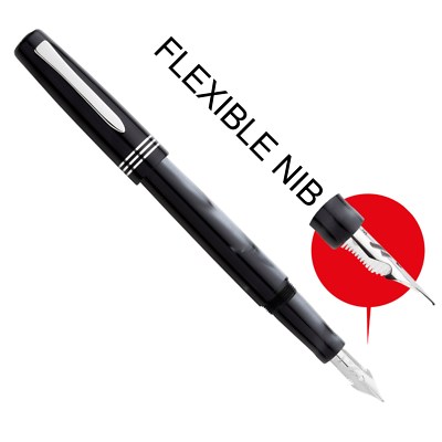 Marlen Aleph Fountain pen | Flexible Nib | Pearly Grey Italian Resin | Brand New