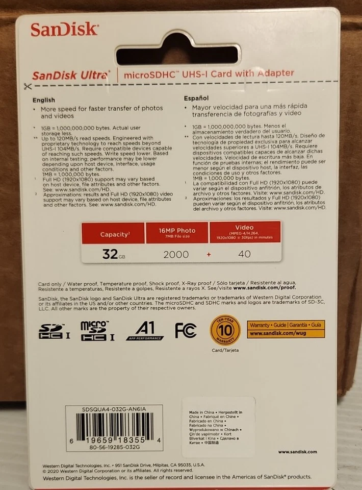 SanDisk 32GB Ultra microSDHC UHS-I Memory Card with Adapter - Speed 120 MB/s - Image 4 of 4