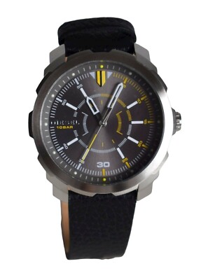 DIESEL Herren Armbanduhr Uhr Herrenuhr DZ1739 Lederarmband schwarz silber  Neu 4053858618848