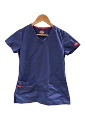 Dickies Scrubs Women Top Shirt Blue Size XS Excellent Condition