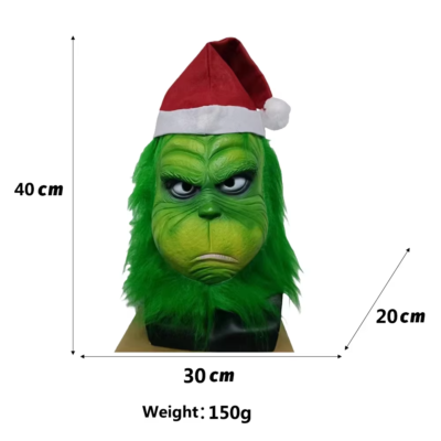 Quality Green Grinch Mask Christmashalloween Cosplay Green Fur