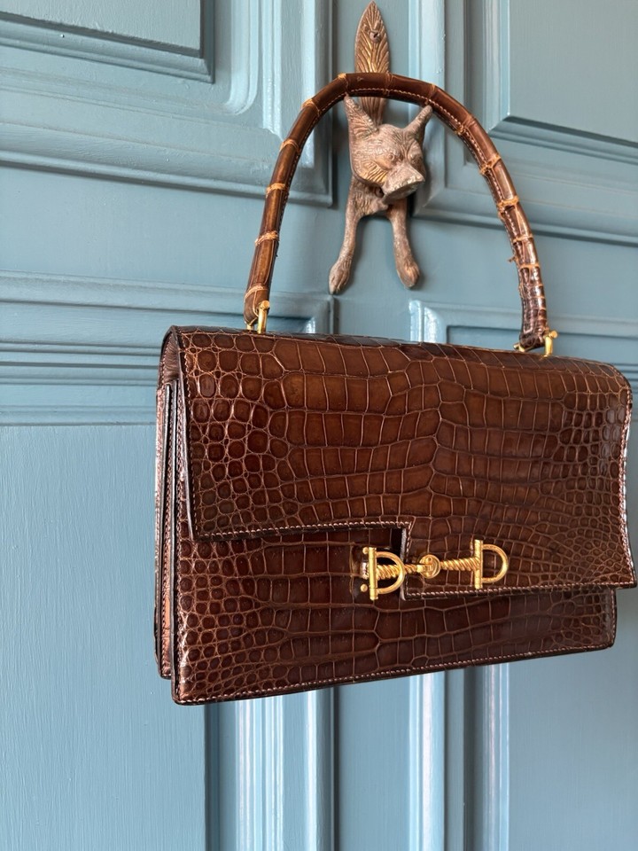 AUTHENTIC Hermes Croc Alligator Handbag Vintage