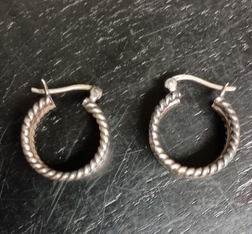 Vintage Silber geflochtene Creolen - Bild 3 von 7