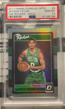 Jayson Tatum 2017-18 Donruss Optic #3 The Rookies Holo Prizm Silver PSA 10