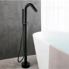 Black Bathtub Faucet Ser Waterfall Spout Tub Mixer Hand Sprayer Brass Vanity Tap