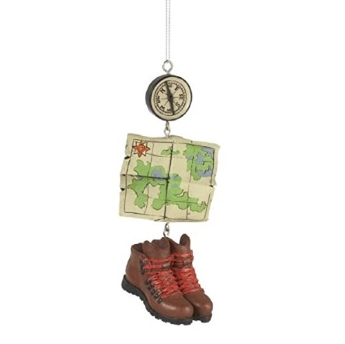 HIKING Christmas Ornament, Boots, Compass, & Map, by Midwest CBK - Image 2 of 2