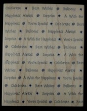 Hero Arts Wordprints CELEBRATE S1237 Rubber Stamp Birthday Balloons Best Wishes