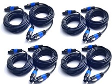 8Pack 25 ft Male Speakon to Speakon Speaker Cables, Audio Cord DJ Wire with Twis