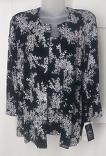 Alex Evenings Women's Black White Sparkle Jacket  Tank Size Small
