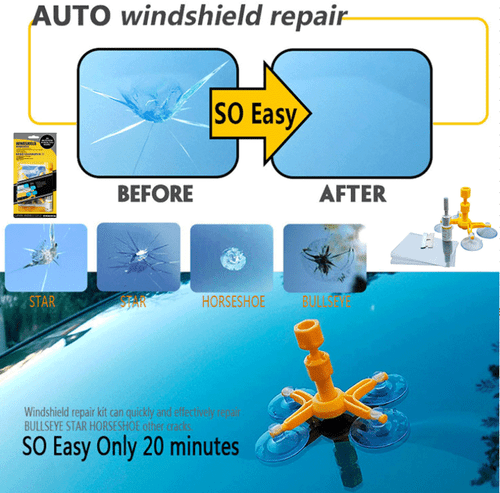 Car Windshield Glass Repair Agent Auto Chip Cracked Glass Repair Kit Resin Tool - Picture 5 of 10