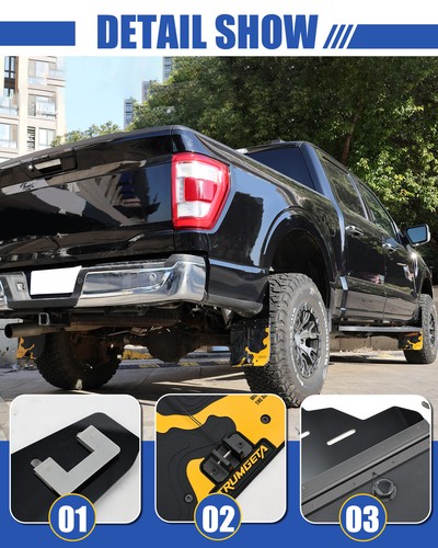 4 piezas guardabarros mejorados para camioneta aptos para Ford F-150 F150 2021-2025 protectores contra salpicaduras - Imagen 7 de 24
