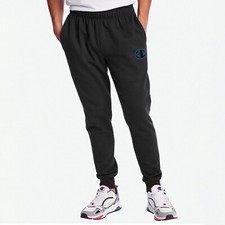 Champion Joggers Pants Men's Fleece Sweatpants Powerblend Logo Print Black GF22H