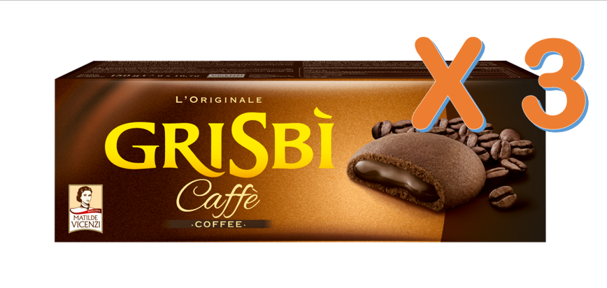 "" MATILDE VICENZI "" Grisbi' Cookies - Cocoa with Cream Coffee 3X150g