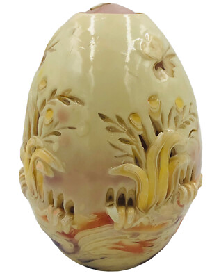 Melanie H Demmon Wax Candle Hand Carved Sculpted Flora Butterfly Vintage 1984