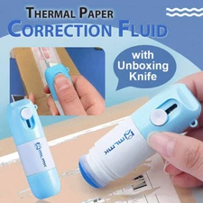 All-in-one Thermal Paper Correction Fluid Express Eraser Pen Identity Protection