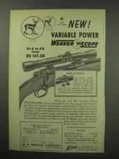 1950 Weaver KV Scope Ad - New Variable Power!