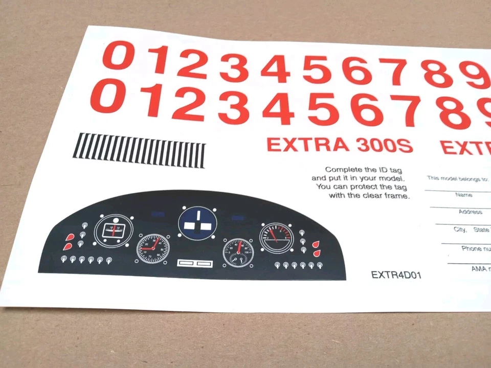 GREAT PLANES Extra 300S 40 RC Aircraft Sticker Decals RARE Hobbico EXTR4D01 NEW - Image 3 of 4