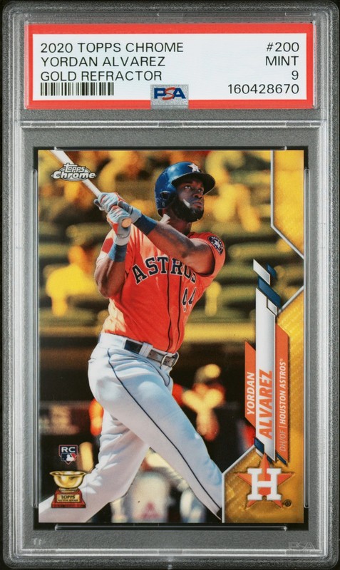 2020 Topps Chrome Yordan Alvarez #200 Gold Refractor PSA 9