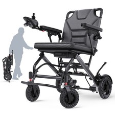 Lightweight Electric Wheelchair Foldable Power Wheelchair 12AH Battery Airline