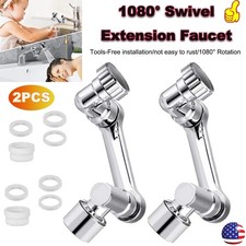 2Pack Universal 1080  Swivel Extension Faucet Rotate Robotic Arm Tap Extenders 