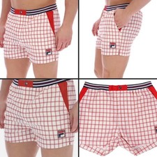 Fila Vintage Borg (Brookes)Tennis Shorts-Off White/Red- EXCLUSIVE 2025!