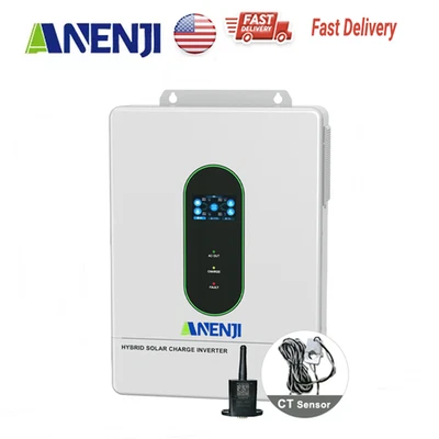 ANENJI 12KW 48V Solar Hybrid Inverter Split Phase AC 120V/240V MPPT 200A Controller +CT