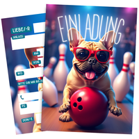 8 Einladungskarten Kindergeburtstag Bowling - Einladung Jungen & MäDchen #84