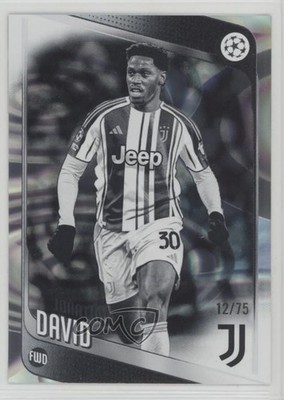 2025-26 UEFA Club Competitions Black & White Raindrops 12/75 Jonathan David 04uh