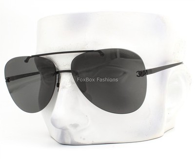 Chanel Rimless Pilot Sunglasses ch4285T 101S4 Black Metal Titanium No Case