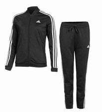 New Adidas Women  s Essentials 3-Stripes Tricot Track Suit GM5534 Black - Medium