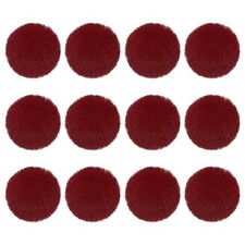12Pcs Fluffy Soft Faux Fur Pom Poms for Hats with Elastic Loop, Burgundy
