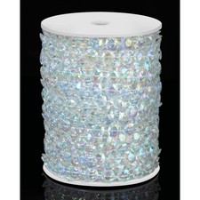 99FT Crystal Garland Strands, Acrylic Iridescent Crystal Beads String Roll,